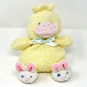 Belly Flops Prestige Plush Terry Cloth Baby Duck Bunny Slippers Desmond Bean Bag